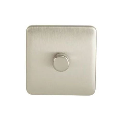 Schneider Electric Lisse Universal Dimmer Switch LED 2 Way 1 Gang 100W GGBL6012LMSSS - Stainless Steel