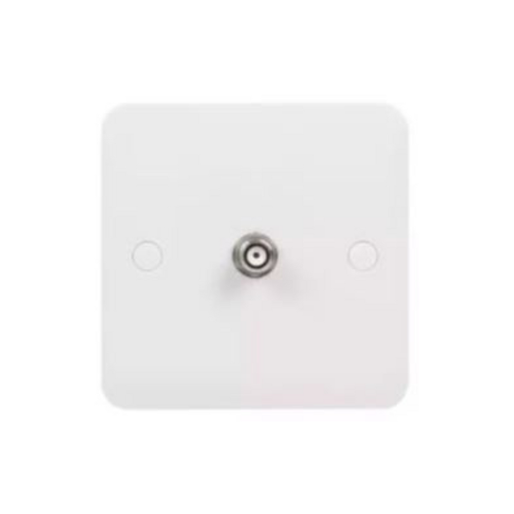 Schneider Electric Lisse Square Edge White Moulded SAT Socket F Type GGBL7030S - White