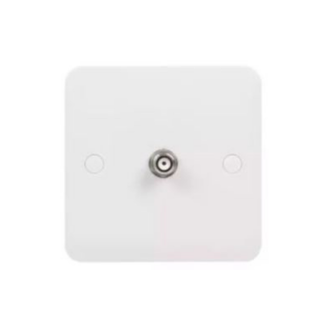 Schneider Electric Lisse Square Edge White Moulded SAT Socket F Type GGBL7030S - White