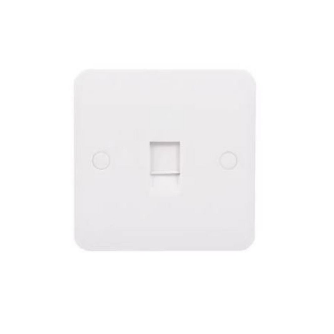 Schneider Electric Lisse Square Edge Moulded Data and Telephone Socket RJ11 GGBL7051S - matt white