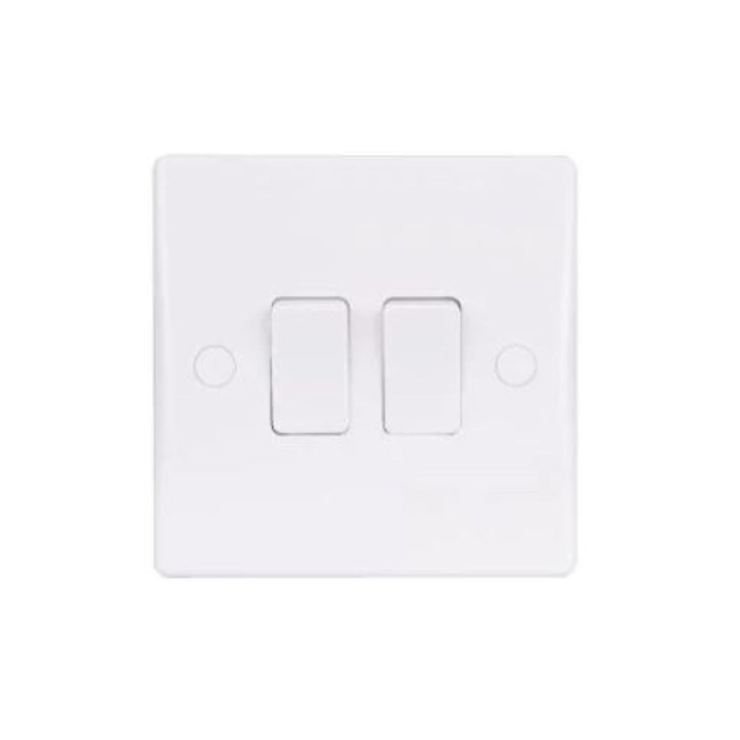 Schneider Electric Ultimate Slimline 2 Way Plate Switch 2 Gangs GU1022 - White 