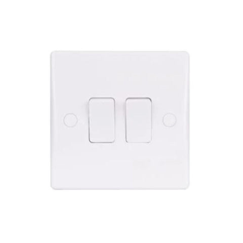 Schneider Electric Ultimate Slimline 2 Way Plate Switch 2 Gangs GU1022 - White