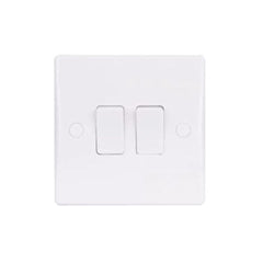 Schneider Electric Ultimate Slimline 2 Way Plate Switch 2 Gangs GU1022 - White - Slide 1