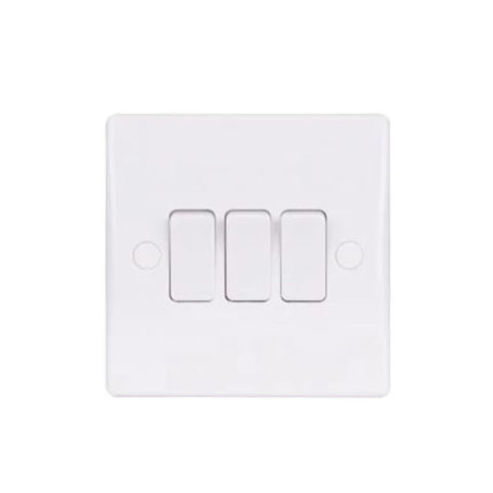 Schneider Electric Ultimate Slimline 2 Way Plate Switch 3 Gangs GU1032 White in Dubai, UAE