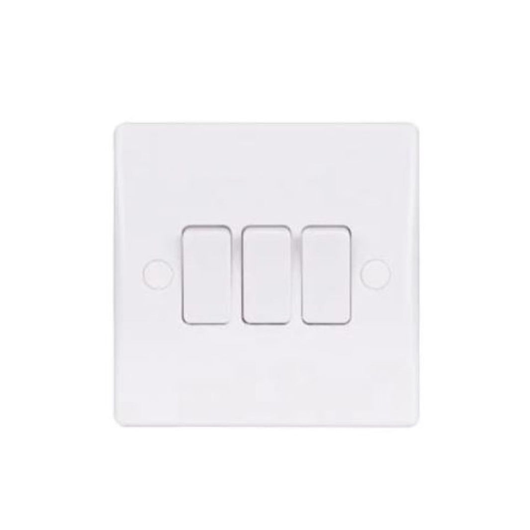 Schneider Electric Ultimate Slimline 2 Way Plate Switch 3 Gangs GU1032 White in Dubai, UAE