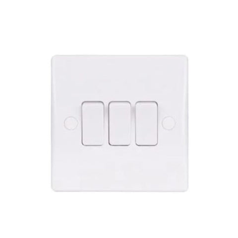 Schneider Electric Ultimate Slimline 2 Way Plate Switch 3 Gangs GU1032 - White