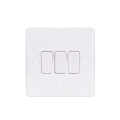 Schneider Electric Ultimate Slimline 2 Way Plate Switch 3 Gangs GU1032 - White - Slide 1