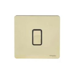 Schneider Electric Ultimate Screwless Flat Plate Switch 1 Pole 2 Way 1 Gang GU1412BPB - Brass - Slide 1