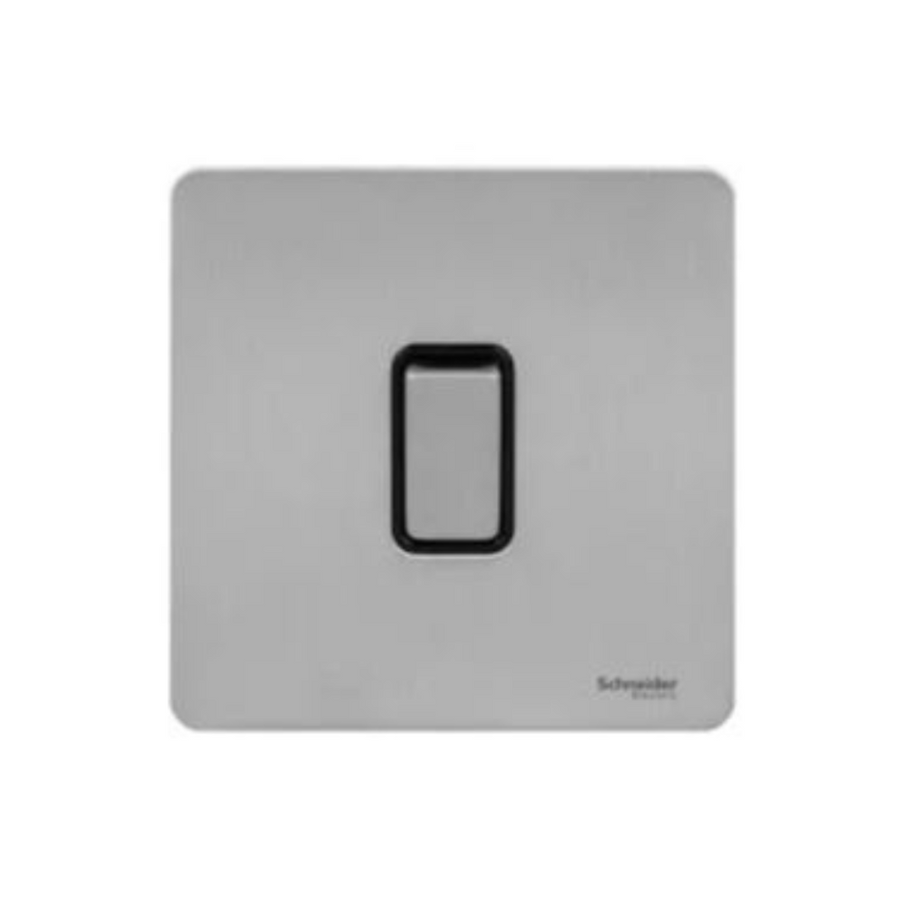 Schneider Electric Ultimate Screwless Flat Plate Rocker Plate Switch 1 Gang GU1412BSS Stainless Steel in Dubai, UAE