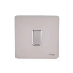 Schneider Electric Ultimate Screwless Flat Plate Rocker Switch 1 Gang GU1412RWPN - Pearl Nickel - Slide 1
