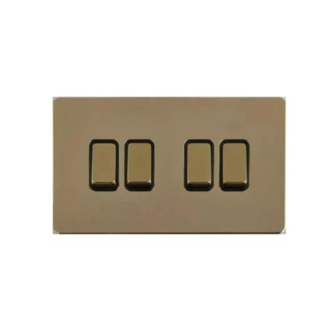 Schneider Electric Ultimate 1 Pole 2 Way Screwless Flat Plate Switch 4 Gangs GU1442-BPB - Brass