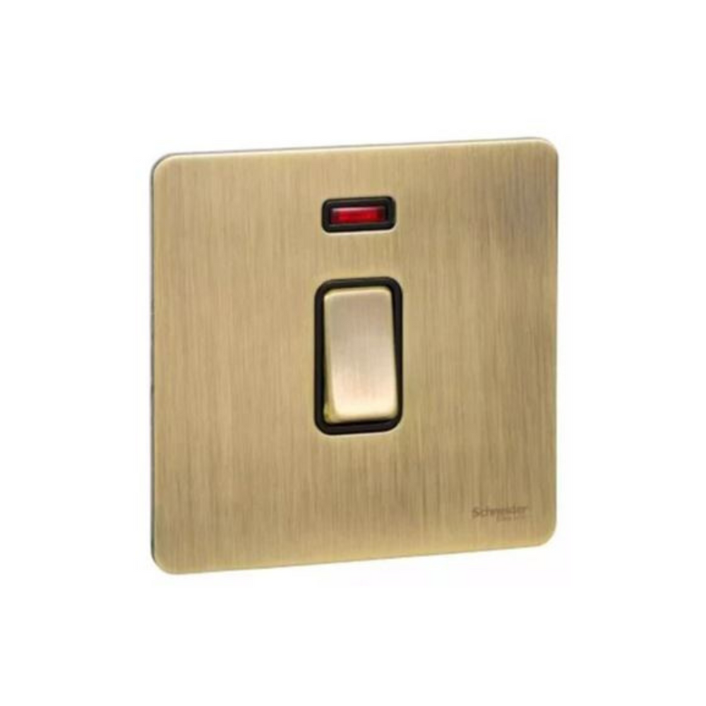 Schneider Electric Ultimate Switch Screwless Flat Plate 2 Pole GU4421BAB Antique Brass in Dubai, UAE