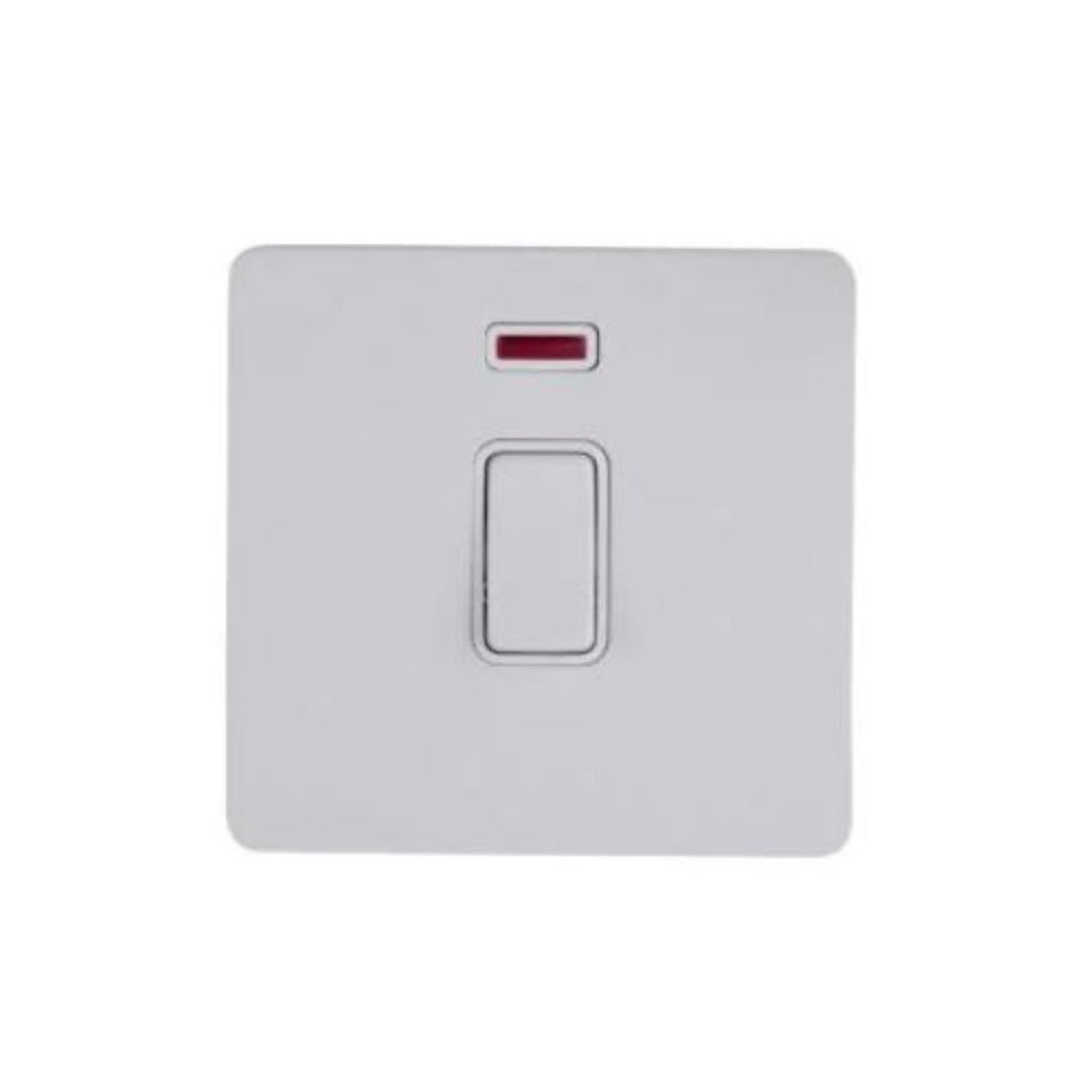 Schneider Electric Ultimate Screwless Flat Plate 2-Pole Switch 1 Gang GU4431WPW - White Metal