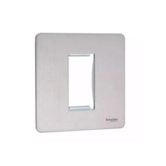 Schneider Electric Ultimate Screwless Flat Plate Euro Modular 1 Gang GU8450-SS - Stainless Steel - Slide 1