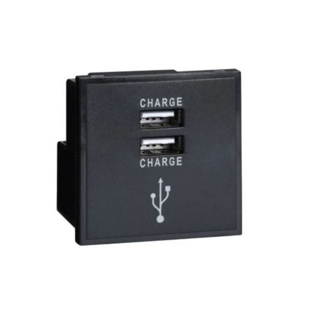 Schneider Electric Lisse Twin USB Charger 1A 5V Euro Module GUE7074B Black in Dubai, UAE