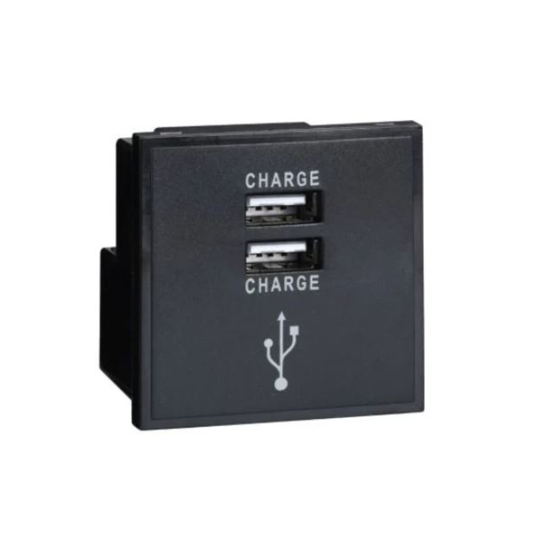 Schneider Electric Lisse Twin USB Charger 1A 5V Euro Module GUE7074B - Black