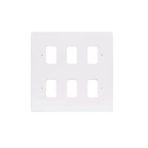 Schneider Electric Moulded Plate Grid System 6 Gangs GUG06G - White