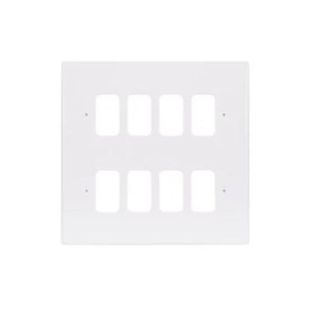 Schneider Electric Ultimate Moulded Plate Grid System 8 Gangs GUG08G White in dubai, UAE