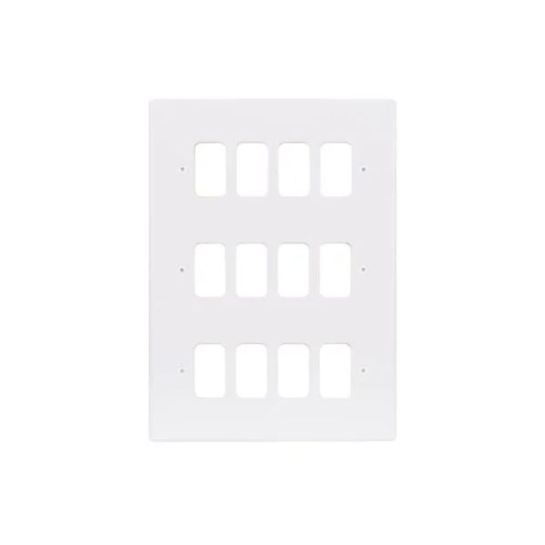 Schneider Electric Ultimate Flat Plate Grid System 12 Gangs Frame GUG12G - White