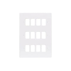 Schneider Electric Ultimate Flat Plate Grid System 12 Gangs Frame GUG12G - White - Slide 1