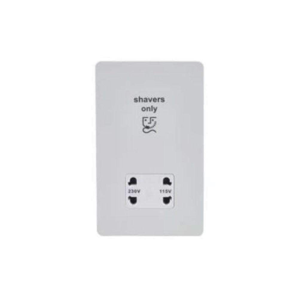 Schneider Electric Ultimate Screwless Flat Plate Shaver Socket GU7490WPW White Metal, White in Dubai, UAE