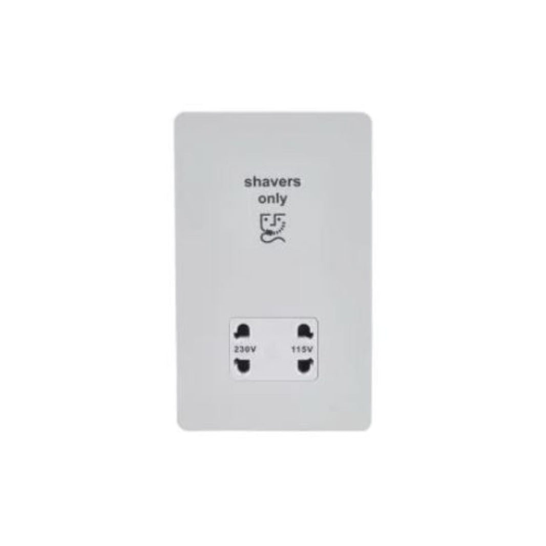 Schneider Electric Ultimate Screwless Flat Plate Shaver Socket GU7490WPW White Metal, White in Dubai, UAE