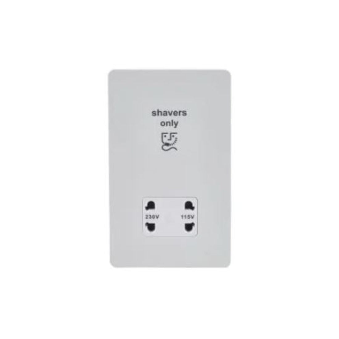 Schneider Electric Ultimate Screwless Flat Plate Shaver Socket GU7490WPW - White Metal, White