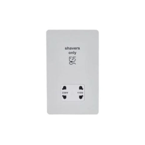 Schneider Electric Ultimate Screwless Flat Plate Shaver Socket GU7490WPW - White Metal, White