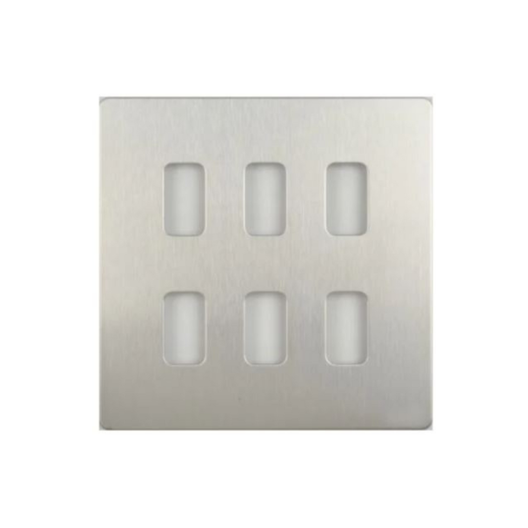 Schneider Electric Flat Plate Grid System 6 Gangs GUGS06G-SS - Stainless Steel