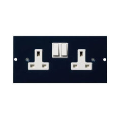Schneider Electric Mita 87mm Mounting Plate Twin Switched Socket-Outlet (DE) INS55301 - Blue - Slide 1