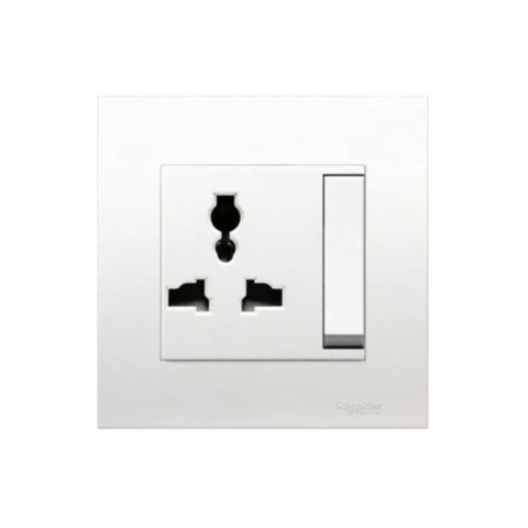 Schneider Electric Vivace Switched Socket Universal 13A 250V 1 Gang 3 Pin KB113LS - White