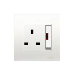Schneider Electric Vivace Double Pole Large Dolly Switched Socket with Neon 13A 250V 1 Gang KB15LDN - Slide 1