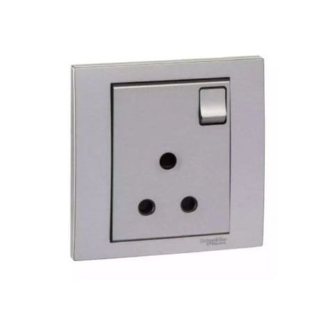 Schneider Electric Vivace Switched Socket 5A 250V 1 Gang KB15_5_AS - Aluminium Silver