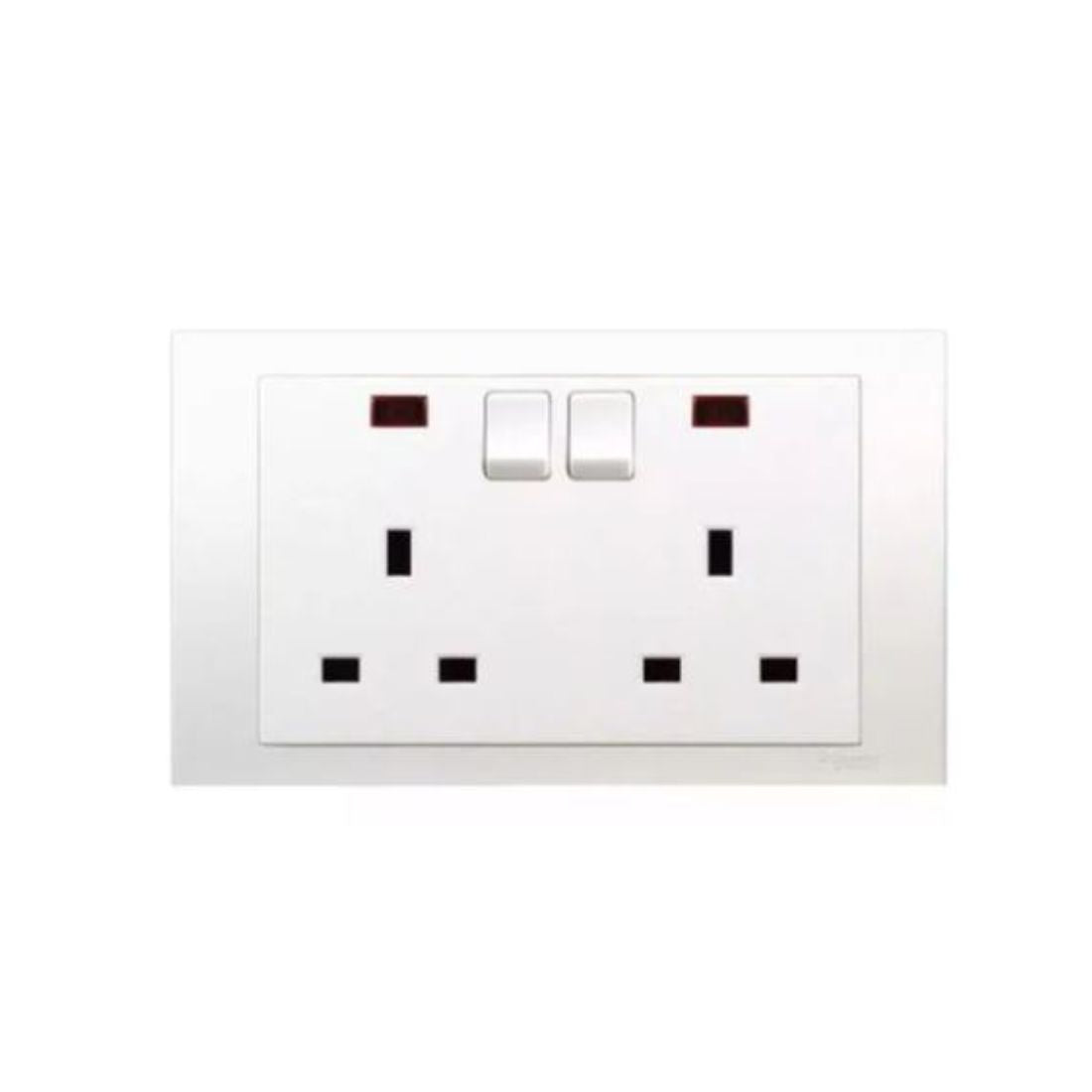 Schneider Electric Vivace Twin Gang Switched Socket with Neon 13A 250V KB25N - White