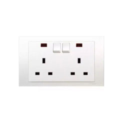 Schneider Electric Vivace Twin Gang Switched Socket with Neon 13A 250V KB25N - White - Slide 1