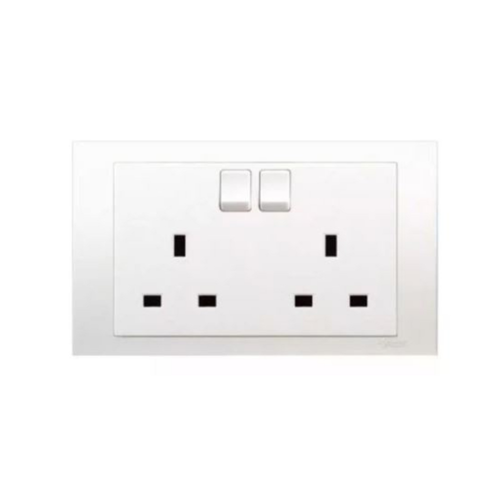 Schneider Electric Vivace Twin Gang Switched Socket 13A 250V KB25 White in Dubai, UAE