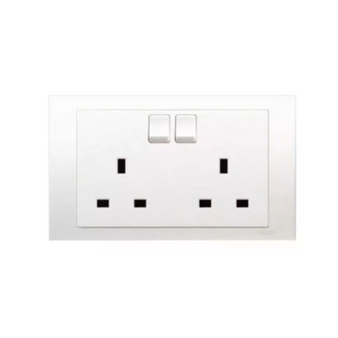 Schneider Electric Vivace Twin Gang Switched Socket 13A 250V KB25 - White