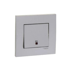 Schneider Electric Vivace Double Pole Switch with Neon and Earth 20A 250V 1 Gang KB31D20NE_AS - Aluminium Silver - Slide 1