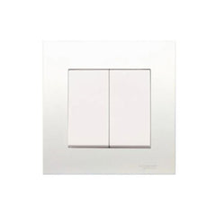 Schneider Electric Vivace KB32BP Bell Press Switch 10A 250V 2 Gang - White - Slide 1