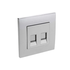 Schneider Electric Vivace 2 Gang Wallplate For Keystone Data Jack KB32RJK_AS - Aluminium Silver - Slide 2
