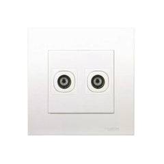 Schneider Electric Vivace 2 Gang TV Coaxial Outlet KB32TV - White - Slide 1