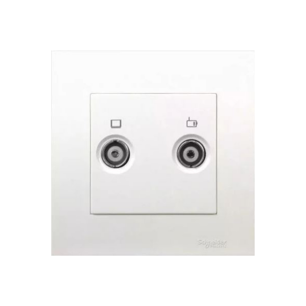 Schneider Electric TV And FM Outlet 2 Gang KB32TVFM - White