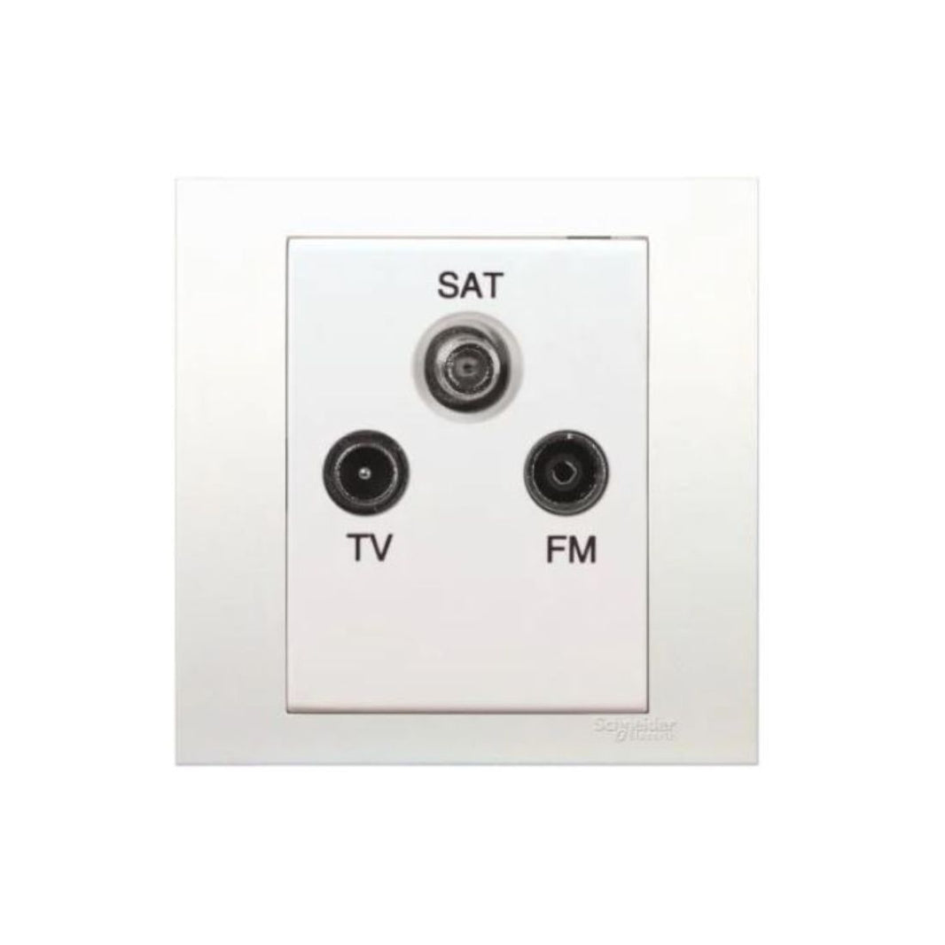 Schneider Electric Vivace TV/FM/SAT Socket Without Looping 1 Gang White KB33SMATV White in Dubai, UAE