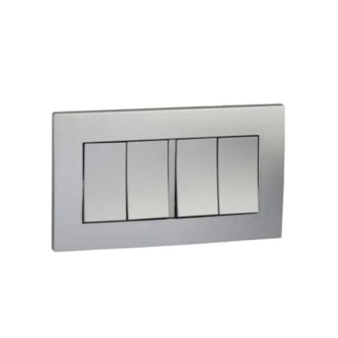 Schneider Electric Vivace 4 Gang 2 Way Switch 10AX 250V KB34_AS 4 - Aluminium Silver