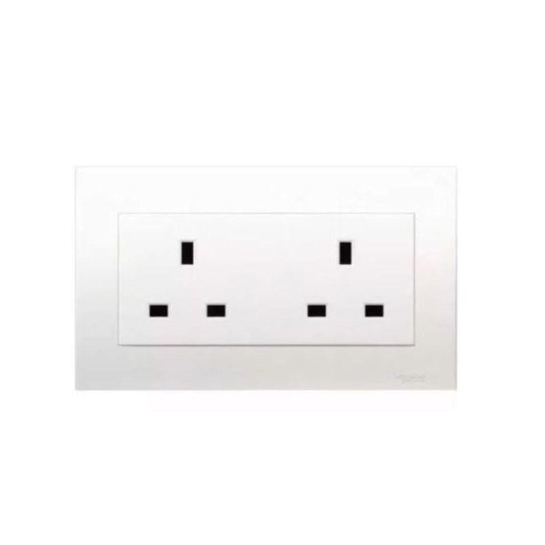 Schneider Electric Vivace Socket 13A 250V 2 Gangs White in Dubai, UAE