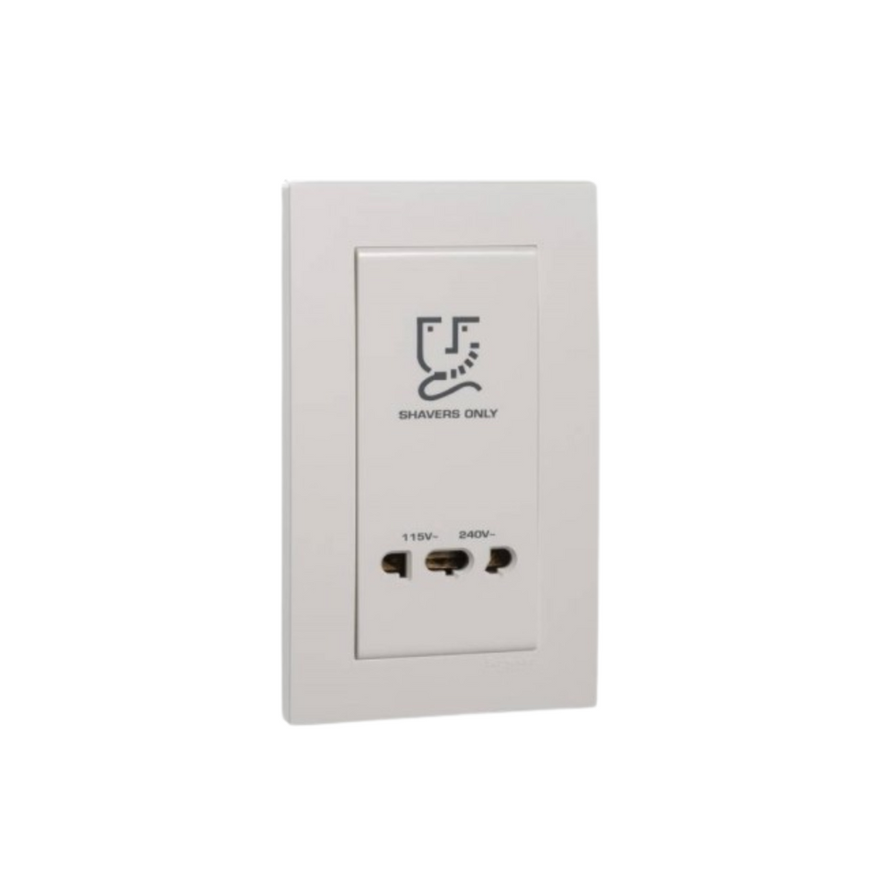 Schneider Electric Vivace Shaver Socket 115V/240V 2 Gangs IP21 KBT727V White in Dubai, UAE