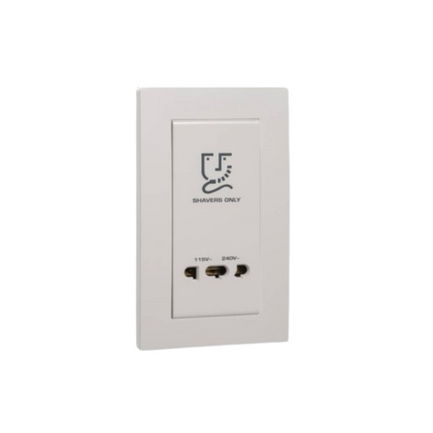 Schneider Electric Vivace Shaver Socket 115V/240V 2 Gangs IP21 KBT727V - White