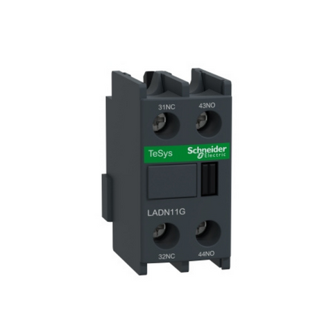 Schneider Electric TeSys D Auxiliary Contact Block 1NO + 1NC Front Mounting Screw Clamp Terminals EN 50012 LADN11G