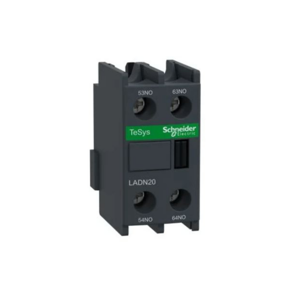 Schneider Electric TeSys D Auxiliary Contact Block 2NO Front Mounting Screw Clamp Terminals LADN20 in Dubai, UAE