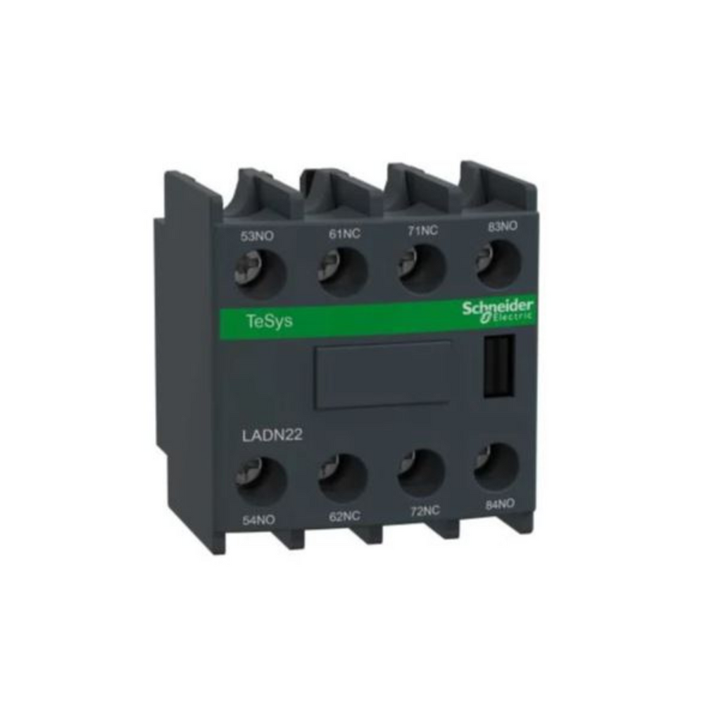 Schneider Electric TeSys D Auxiliary Contact Block 2NO + 2NC Front Mounting Screw Clamp Terminals LADN22 in Dubai, UAE